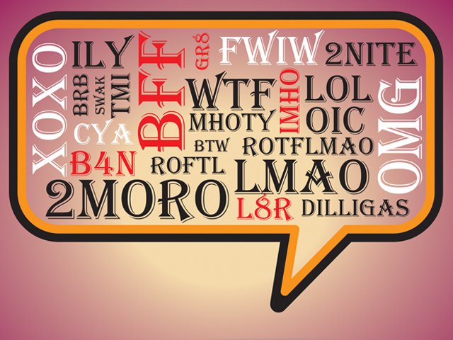 English Slang - Text messaging: LOL WTF BRB and more! 